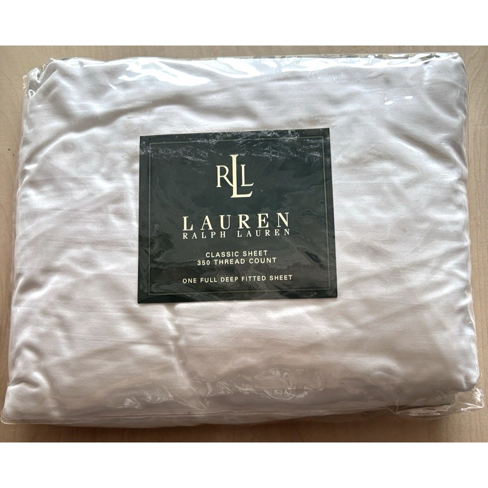 Ralph Lauren Classic White Full Extra Deep Fitted Sheet NIP NOS Supima Cotton